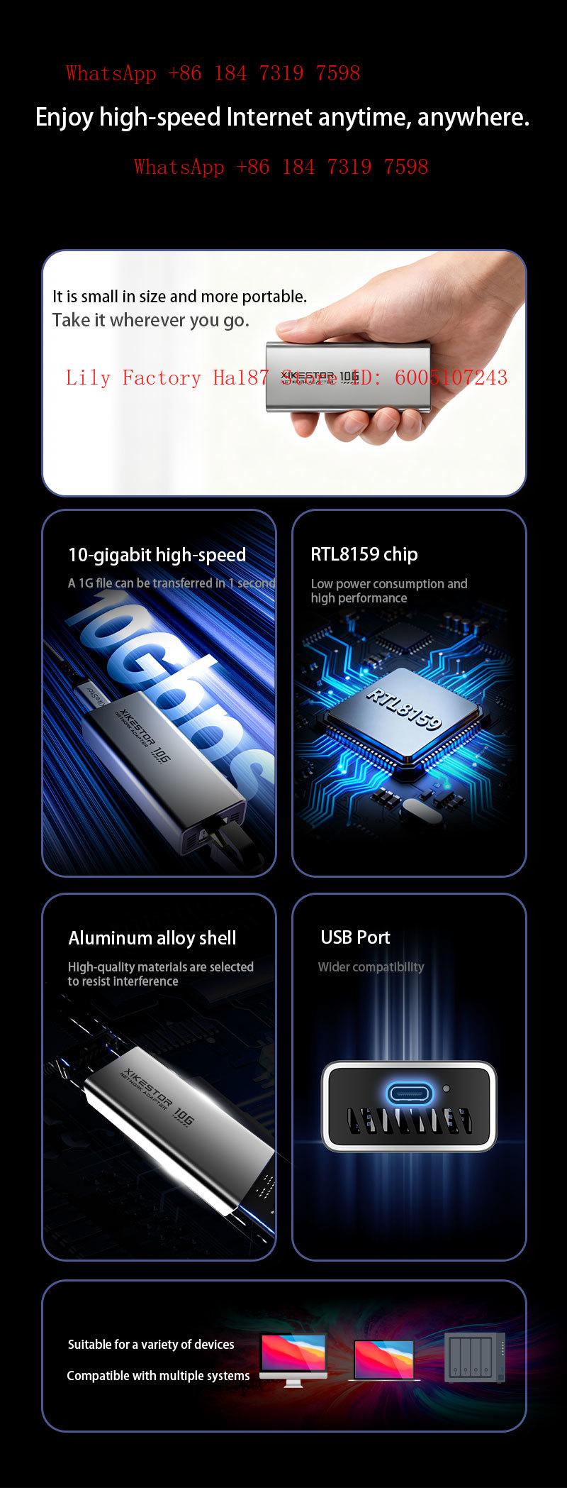 Placa de Rede USB Portátil Xik - Gigabit Network Card avaliação e preço