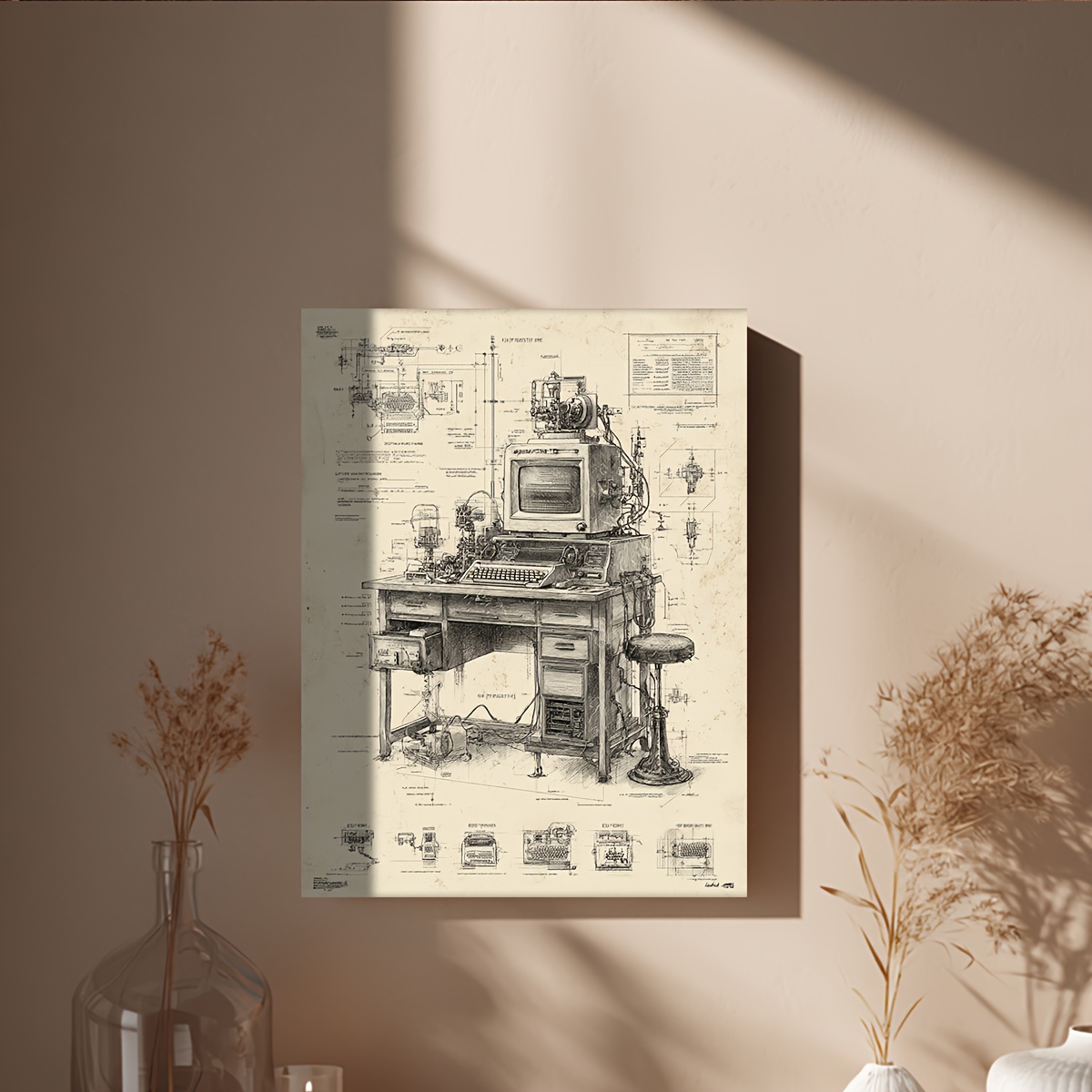 Pôster Vintage de Invenção de  - Tech Office Wall Art avaliação e preço