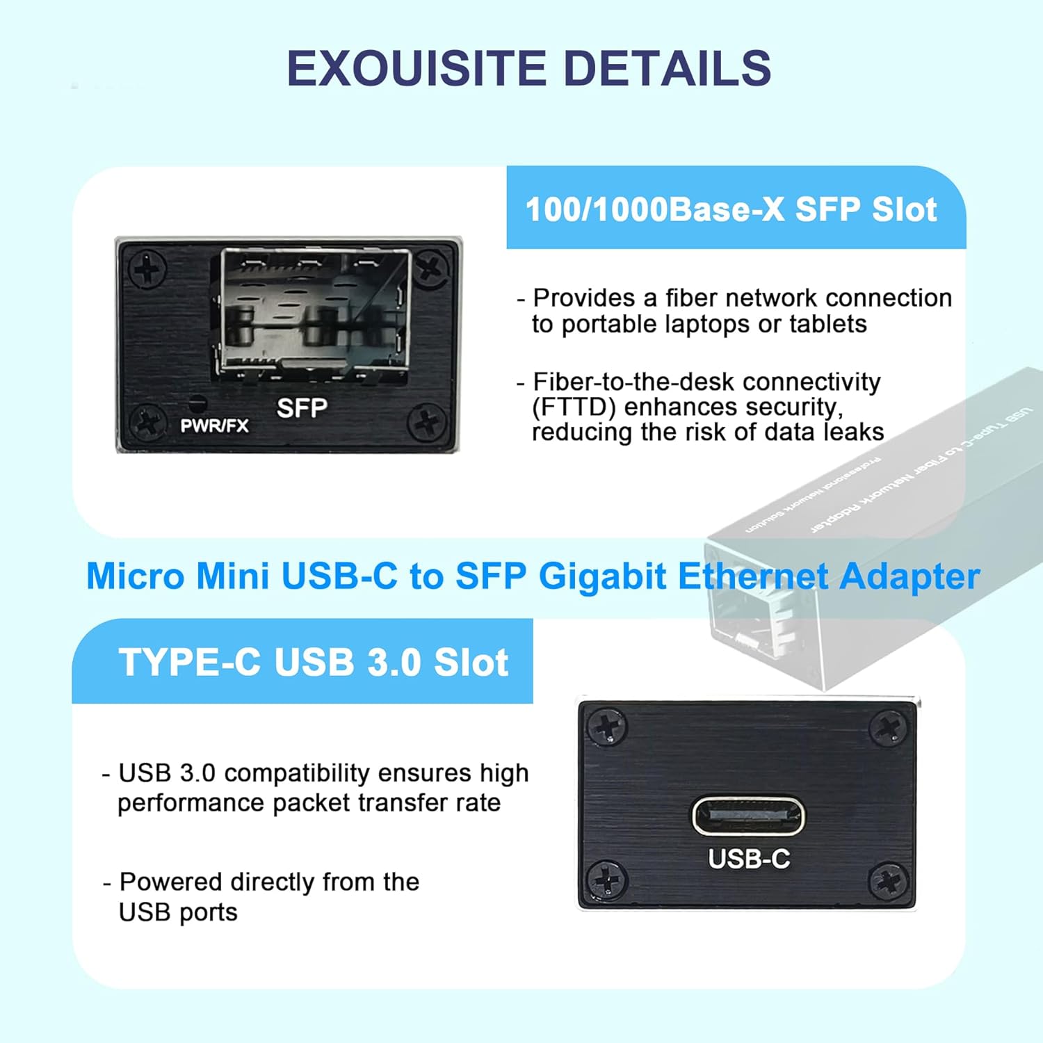 Adaptador USB 3.0 para SFP Gig - Gigabit Network Card avaliação e preço